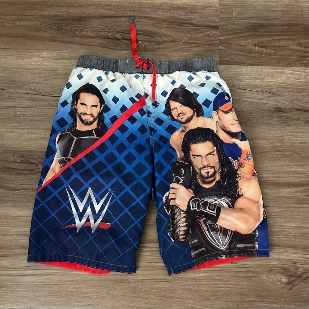 WWE John Cena Wrestler Graphic Swim Trunks Kids Fits M-L